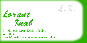 lorant knab business card